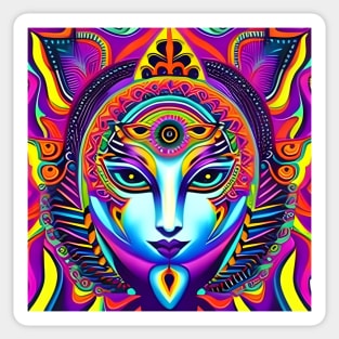 Catgirl DMTfied (18) - Trippy Psychedelic Art Sticker